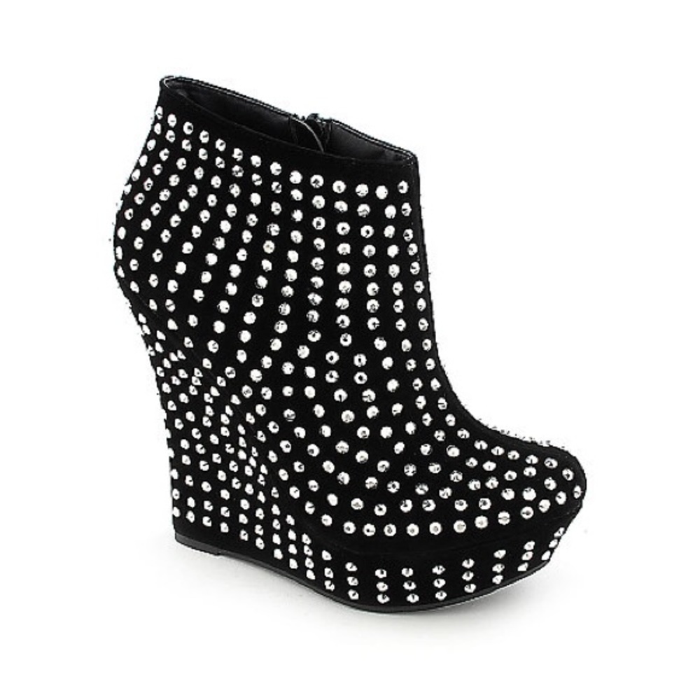 Studded wedges booties